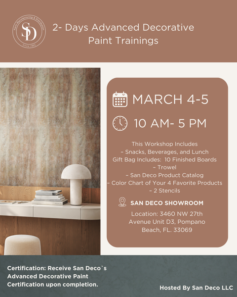 Florida 2-Day Advanced Decorative Paint Workshop – March 4-5